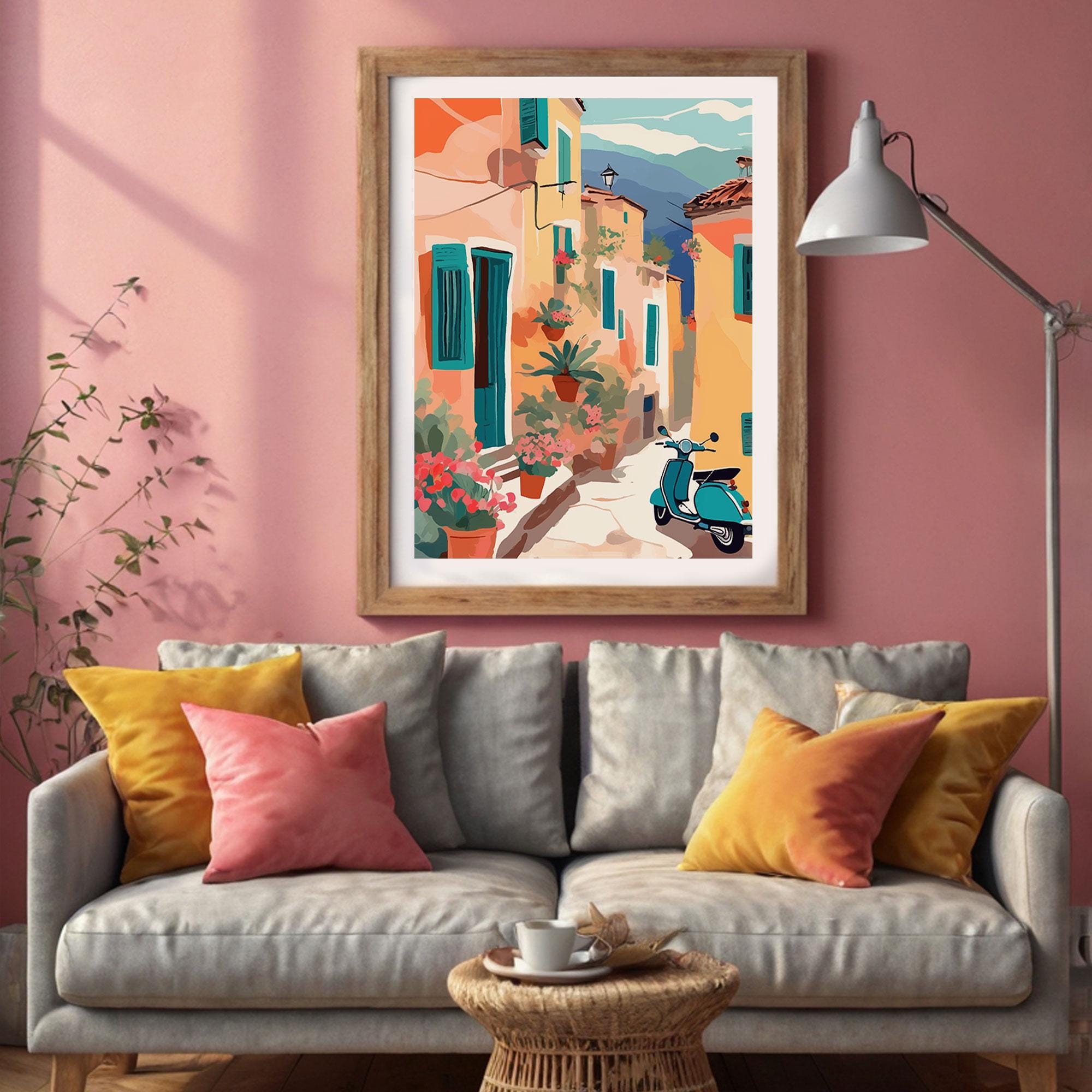 イタリア語　7冊セット　インテリア Italian Street Scene Print: Vintage Mediterranean Travel Poster