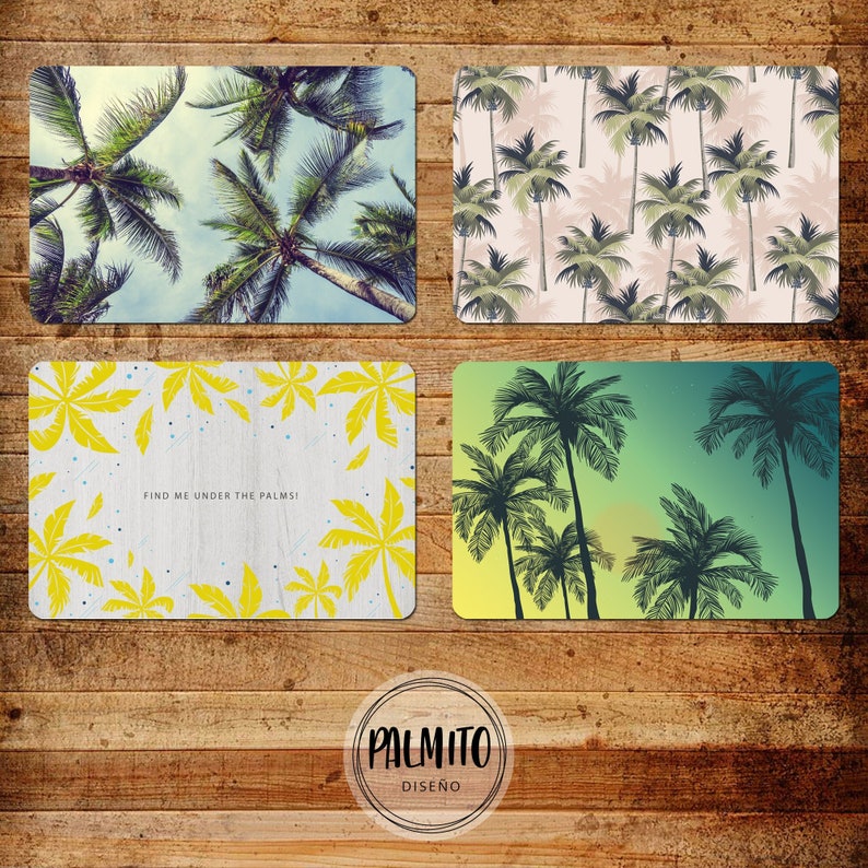 Palm Trees Printable Placemats Set Placemats Set of 4 Etsy