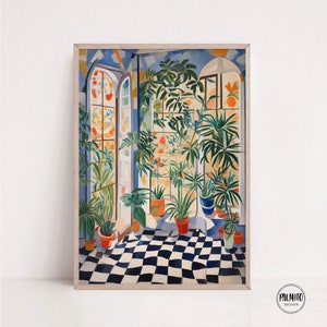 Lámina de plantas retro para sala de estar: Arte botánico vintage (descarga digital)