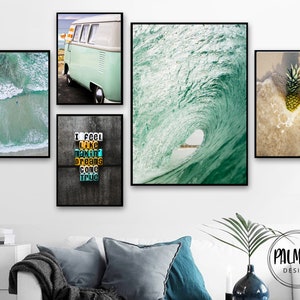 Coastal Printable Set Wall Art Beach Wall Art Vintage Van - Etsy