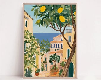 Amalfi Coast Print: Lemon Tree, Italy - Coastal Mediterranean Decor (Digital Download)