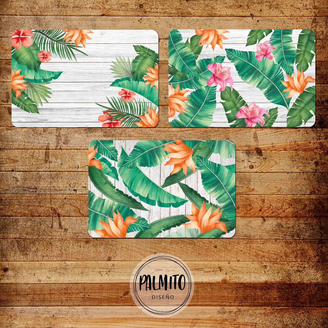 Tropical printable placemats set tropical leaves tropical Etsy