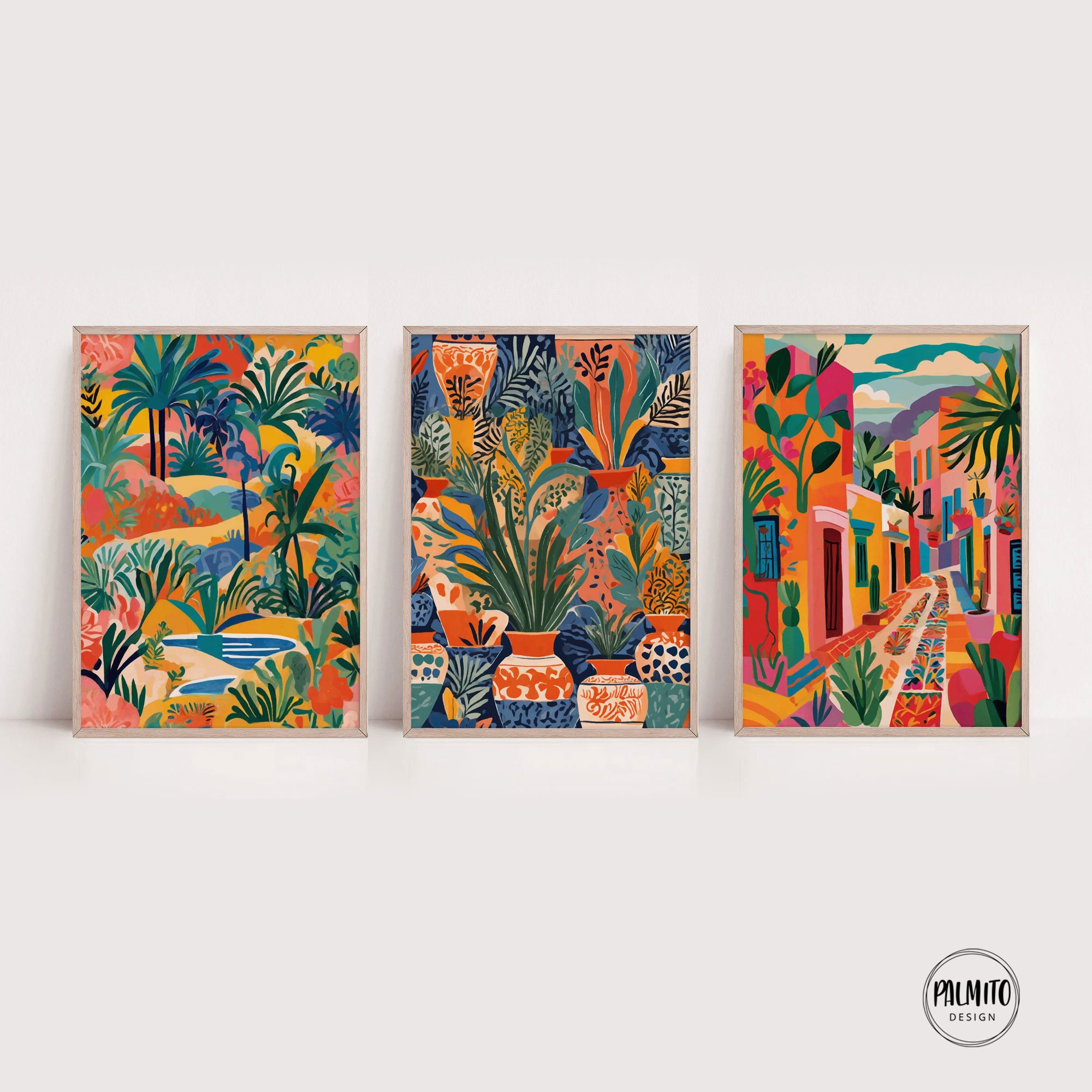 Buy Tropical Blossoms Art Prints: Set of 3 Mexican Facade Posters (digital  Download) Online in India - Etsy, image size:2000x2000