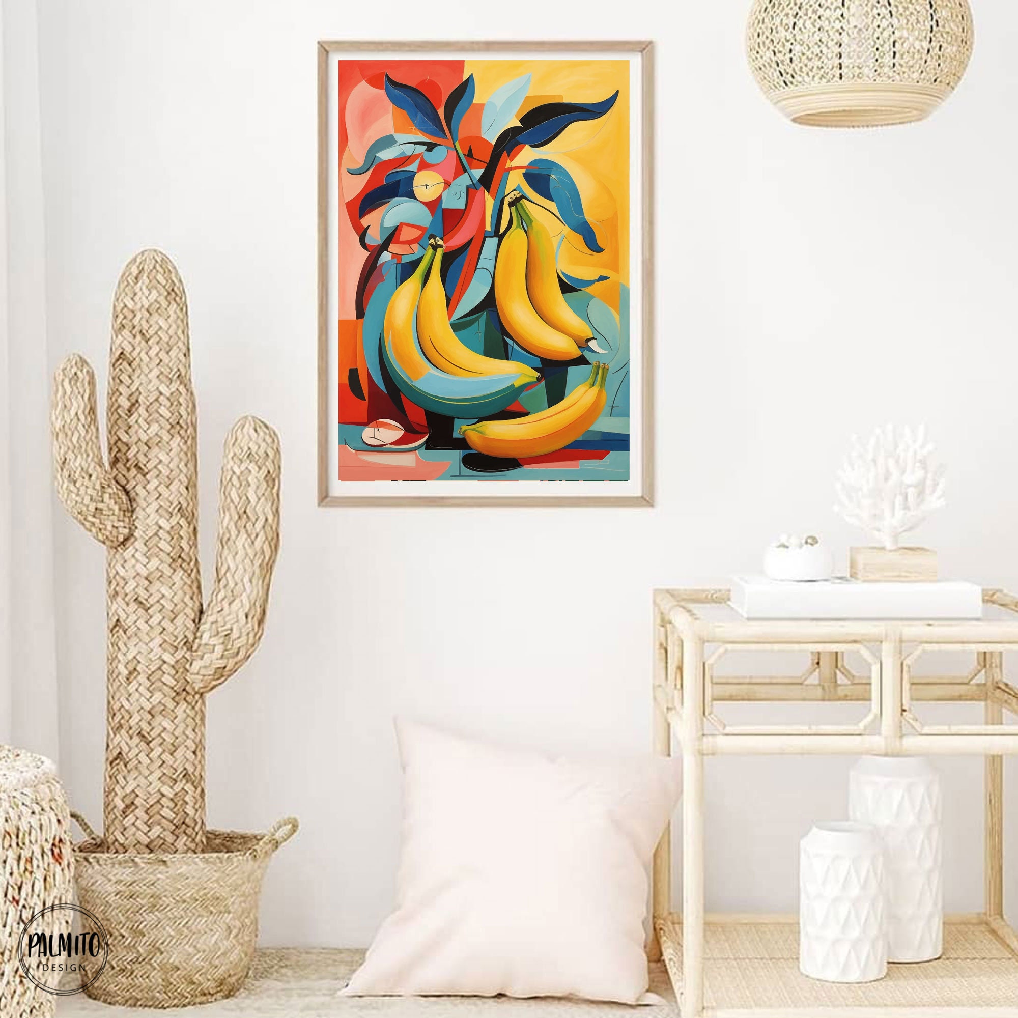 Banana Pop Art Print: Colorful Abstract Illustration (digital