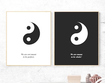 Yin Yang Poster Set: Zen Meditation Decor (Digital Download)