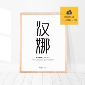Personalized Name Definition Poster, Name Sign Print, Custom Wall Decor, Chinese Wall Art, Chinese Words, Customized Gift, Digital Prints