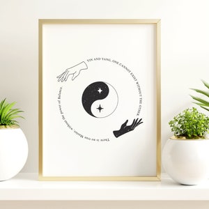 Yin and Yang Wall Art Decor, Modern Yin Yang Art, Yin Yang Art Print, Yin Yang Wall Poster, Meditation Decor, Zen Decor, Balance Wall Art