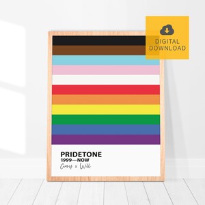 Impresión Pantone Pride, póster con nombre personalizado, cartel LGBTQ con nombre, impresión de cartel con nombre, póster de pared del orgullo, arte de pared imprimible, regalo personalizado