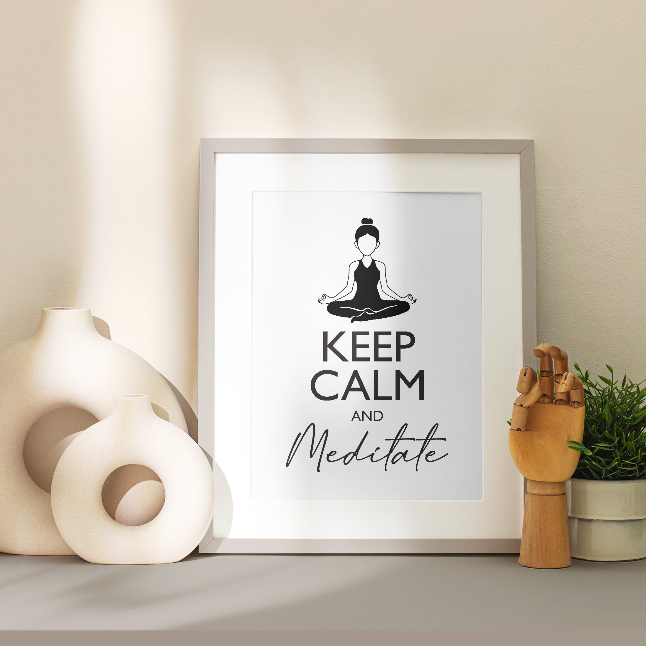 Gartenflagge 'Keep Calm And Carry OM' – Yoga & Meditation Motiv, 30x45 Cm, Wetterfestes Polyester