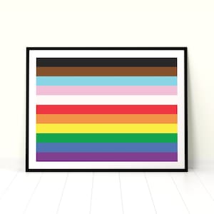Inclusion Pride Wall Poster, Pride Art Print, LGBT Pride, LGBTQ Decor, Rainbow Printable Wall Art, Rainbow Flag Wall Poster, Gay Pride Flag