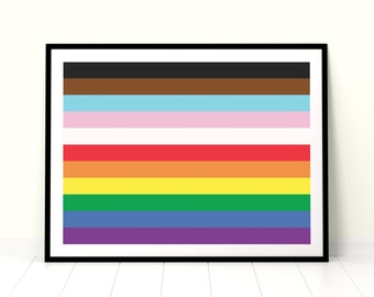 Inclusion Pride Flag Art Print: LGBTQ Rainbow Decor (Digital Download)