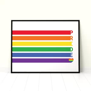 Inclusion Poster, Pride Art Print, LGBT Pride, LGBTQ Decor, Rainbow Heart, Printable Wall Art, Rainbow Flag Art Print, LGBTQIA Wall Poster