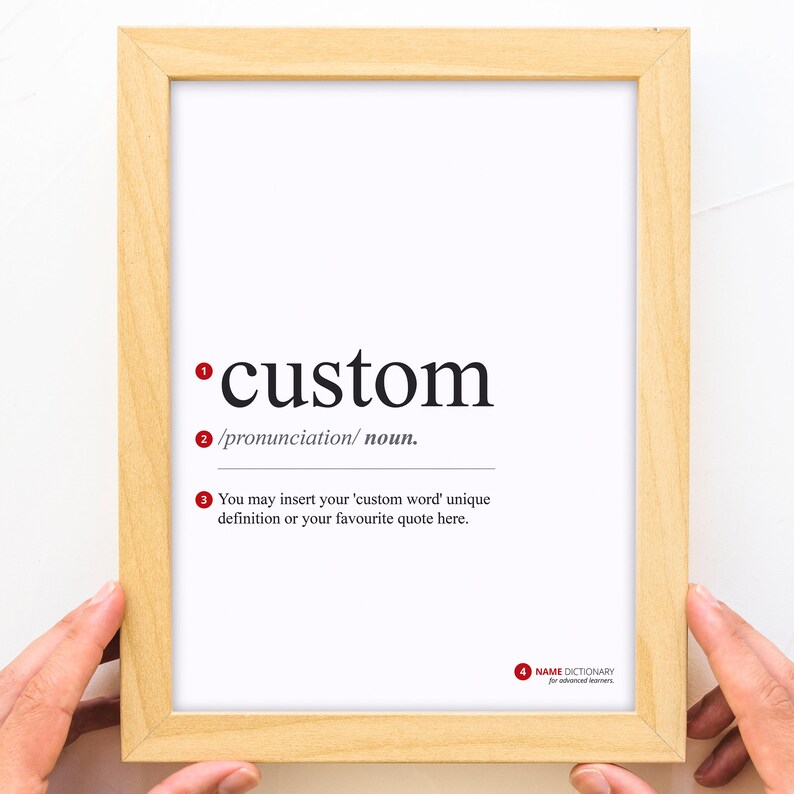 Name Def Personalized Name Definition Prints, Custom Word Definition, Word ...