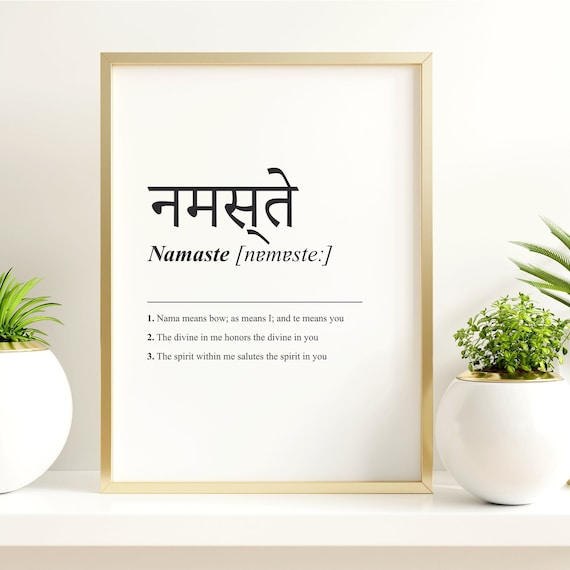 Namaste Definition Print Namaste Sign Namaste Printable 