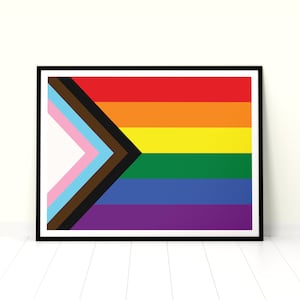 Progress Pride Flag Art Print: LGBTQIA+ Inclusion Poster (Digital Download)