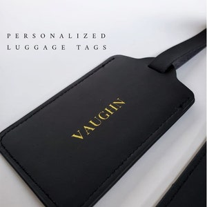 Vachetta Leather Luggage Tag with Clip  Monogram and Personalisation –  Luxegarde