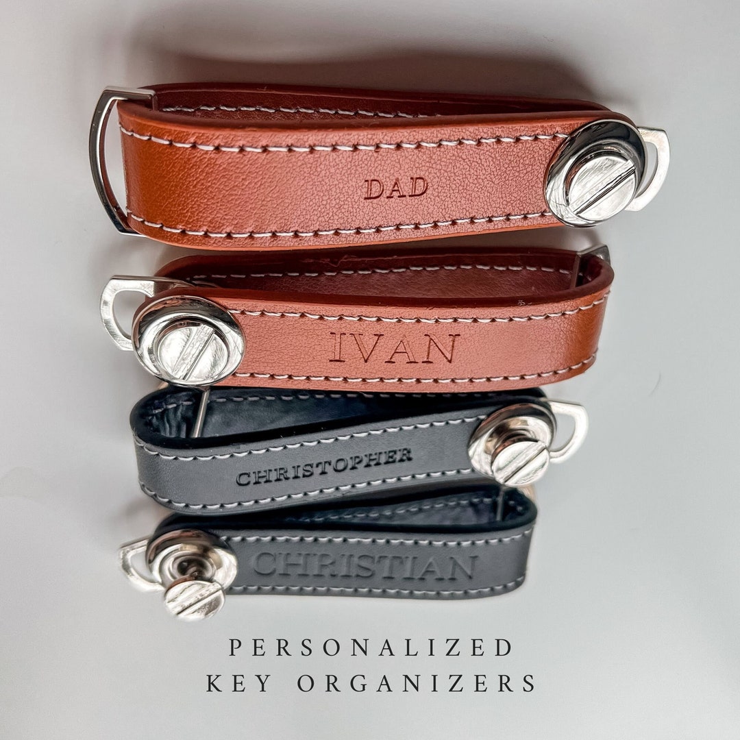 Personalized Silent Keychain, Key Organizer, Vegan Leather Key