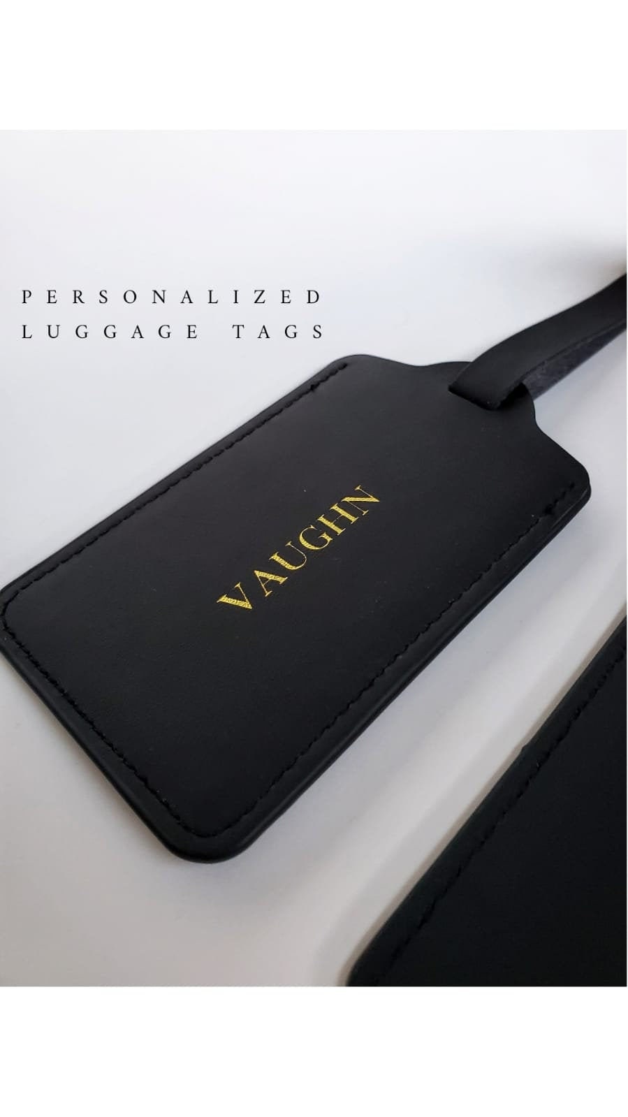 Vachetta Leather Luggage Tag with Clip  Monogram and Personalisation –  Luxegarde