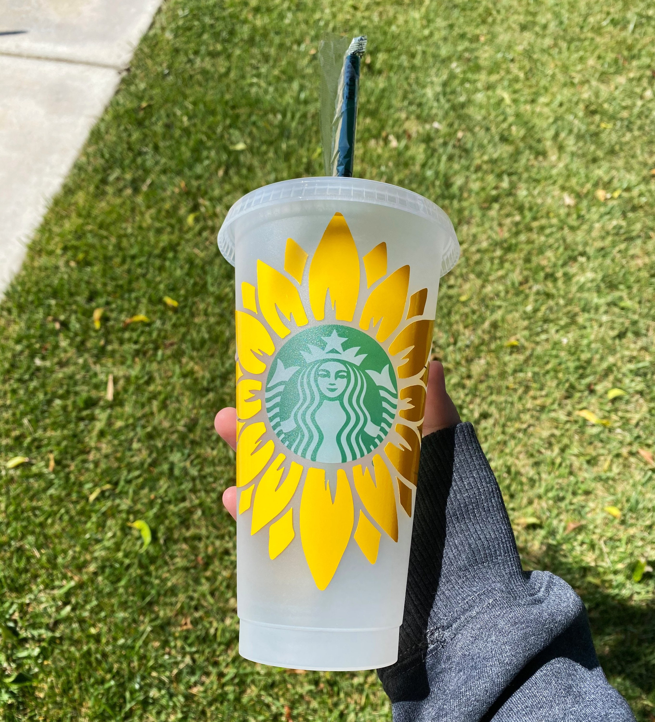 Sunflower Starbucks Cup Custom Sunflower Cup Custom Etsy