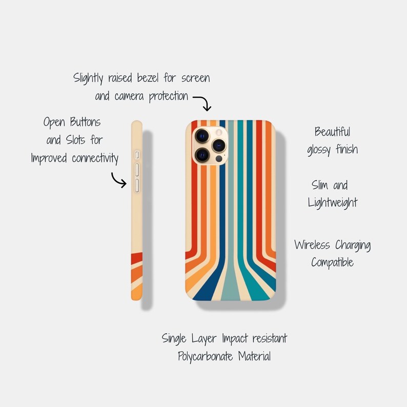 Cool Retro Stripes Phone Case image 4