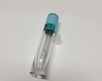 8ml Empty Lip Gloss or Lipstick Tubes with Wand Metallic Light Blue 1 pc