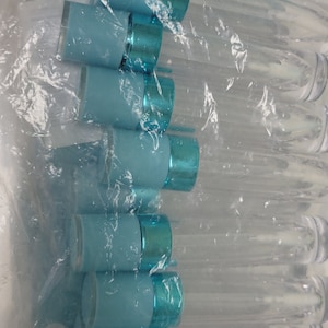 8ml Empty Lip Gloss or Lipstick Tubes with Wand Metallic Light Blue 50 pcs