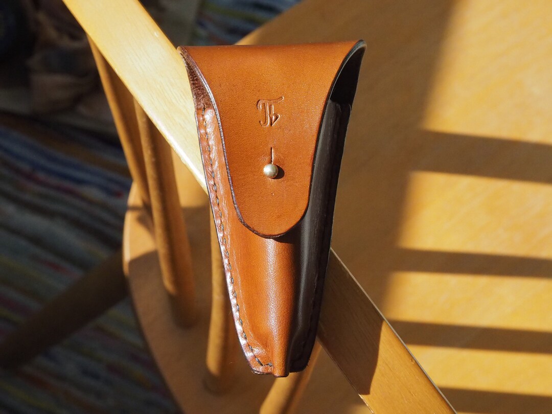 COGNAC Color Trombone Mouthpiece Holder in Veg Tanned Leather Etsy