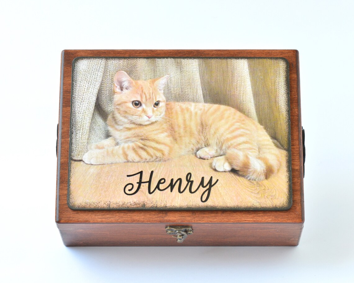Personalized Wooden Cat Urn for Ashes Rainbow Bridge Ashes Etsy