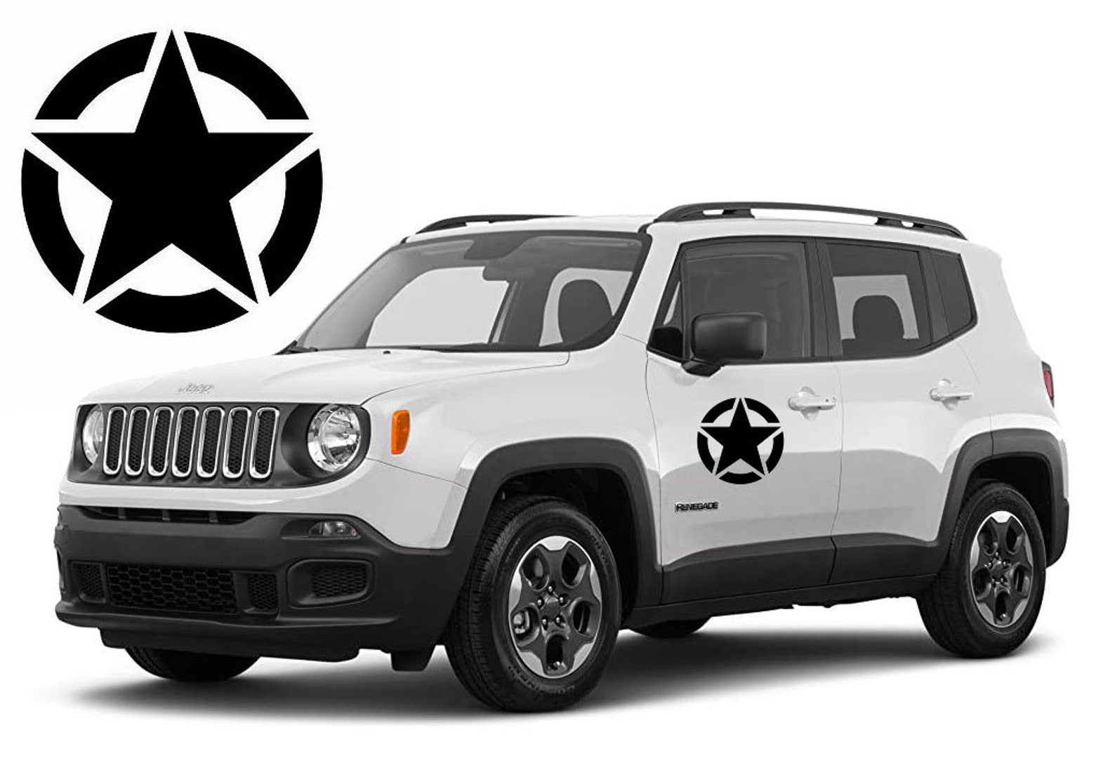 1 set of 2 Jeep Renegade Star Decal Stickers for Jeep Renegade Etsy