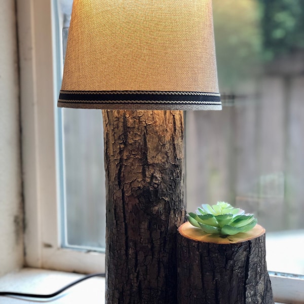 Log Lamp/Succulent Planter Combo