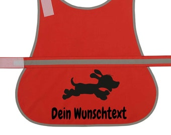 Hunde Warnweste reflektierend mit WUNSCHTEXT Hundeweste Leuchtweste Kenndecke Kennweste Hundesport Canicross in Ausbildung Sporthund