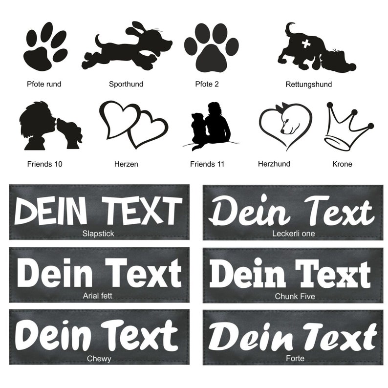 K9 Klettlogo Klettsticker Patch WUNSCHTEXT MOTIV Trixie Doxlock Hundegeschirr Namens Aufnäher personalisiert mit Klett Bild 8