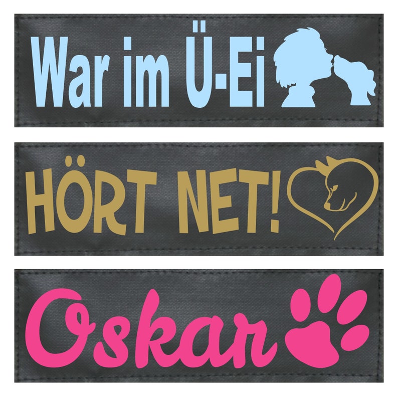 K9 Klettlogo Klettsticker Patch WUNSCHTEXT MOTIV Trixie Doxlock Hundegeschirr Namens Aufnäher personalisiert mit Klett Bild 5