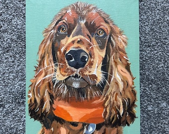 Custom Pet Portrait on Canvas | Colourful & Quirky Hand Painted Pet Portraits | Acrylic Paint on Canvas