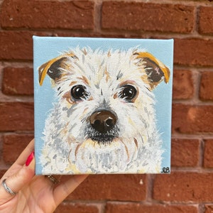 Small Custom Pet Portrait on Canvas | Colourful & Quirky Hand Painted Pet Portraits | Acrylic Paint on Canvas | SMALL Canvas