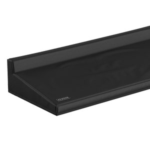 May include: Black padded shelf with a beveled edge and a "CUSTOM" label.