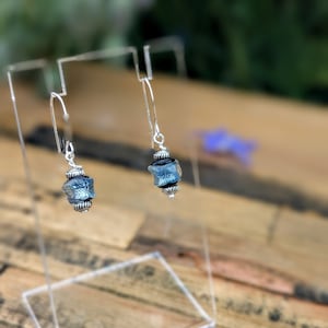 Fish scale glass lampwork earrings