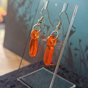 Orange crush glass earrings