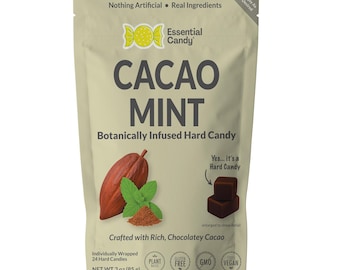 Caramelo duro vegetal Cacao Mint Blend™: chocolate intenso y menta refrescante