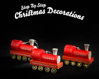 Learn how to turn your own Christmas Trains, Snowmen and Houses