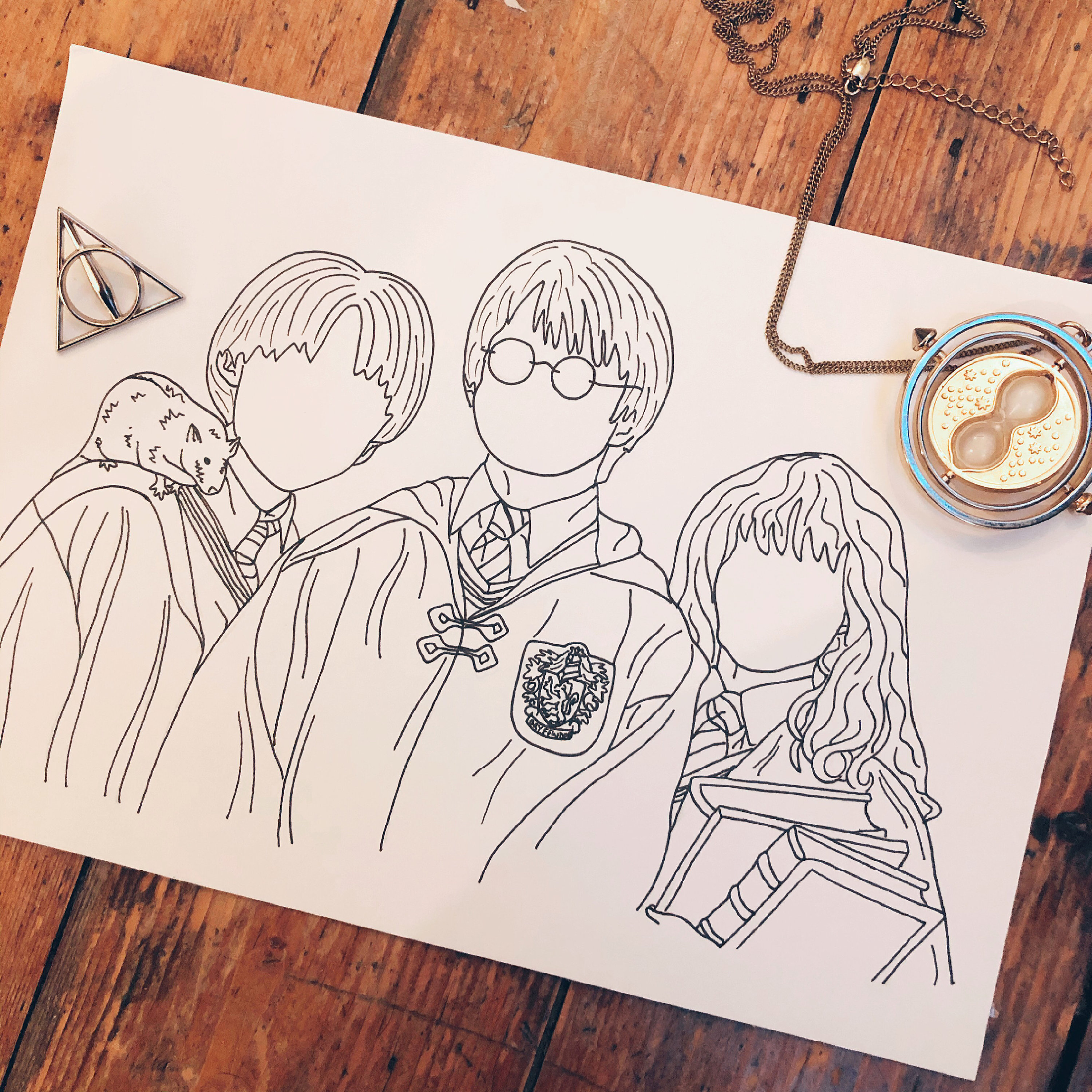 Harry Potter Line Drawing - Etsy