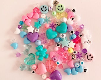 100 Rave Kandi Bead Confetti | Pastel Pony Beads Bundle