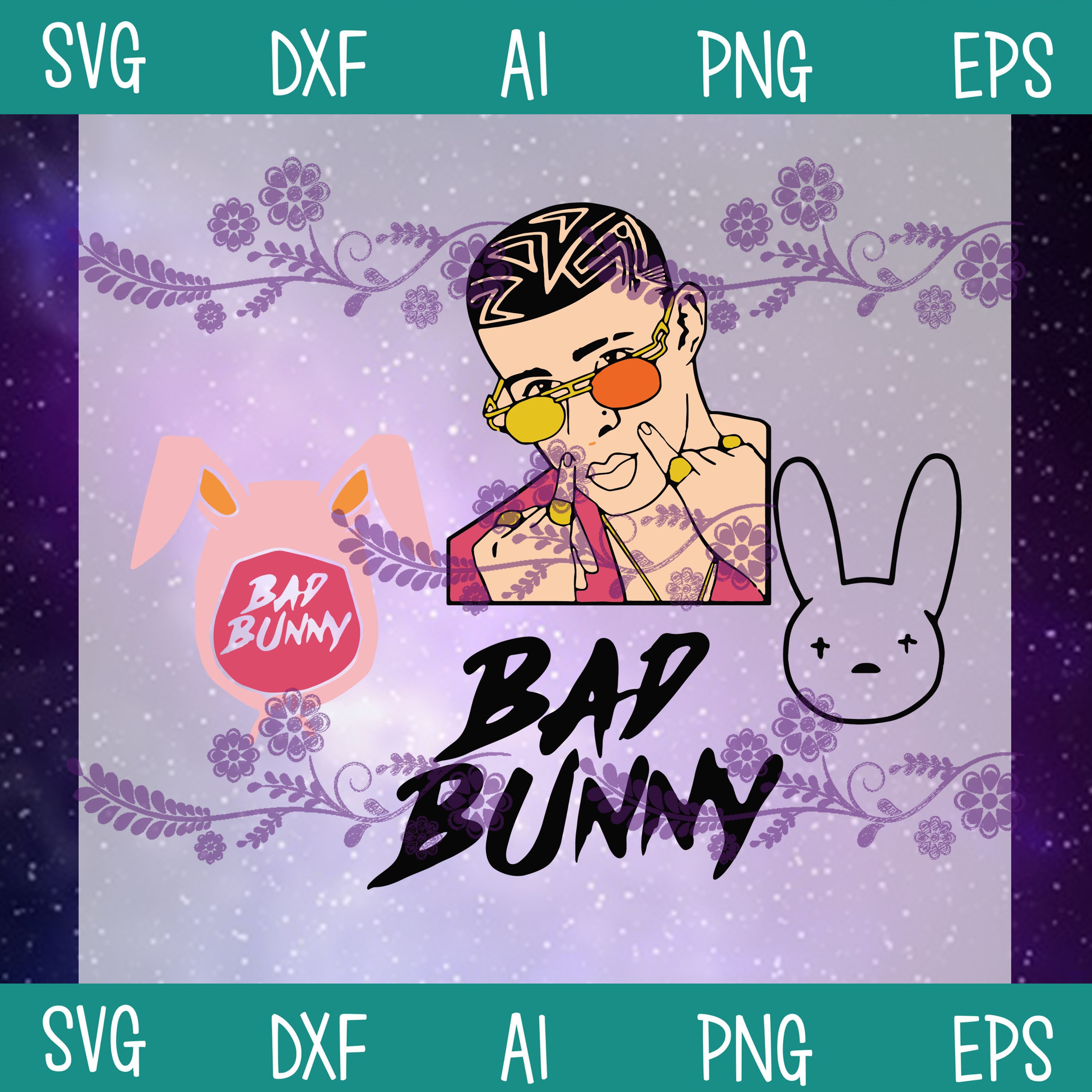 Download Bad Bunny SVG Bad Bunny Rapper SVG Bad Bunny Cut Files | Etsy