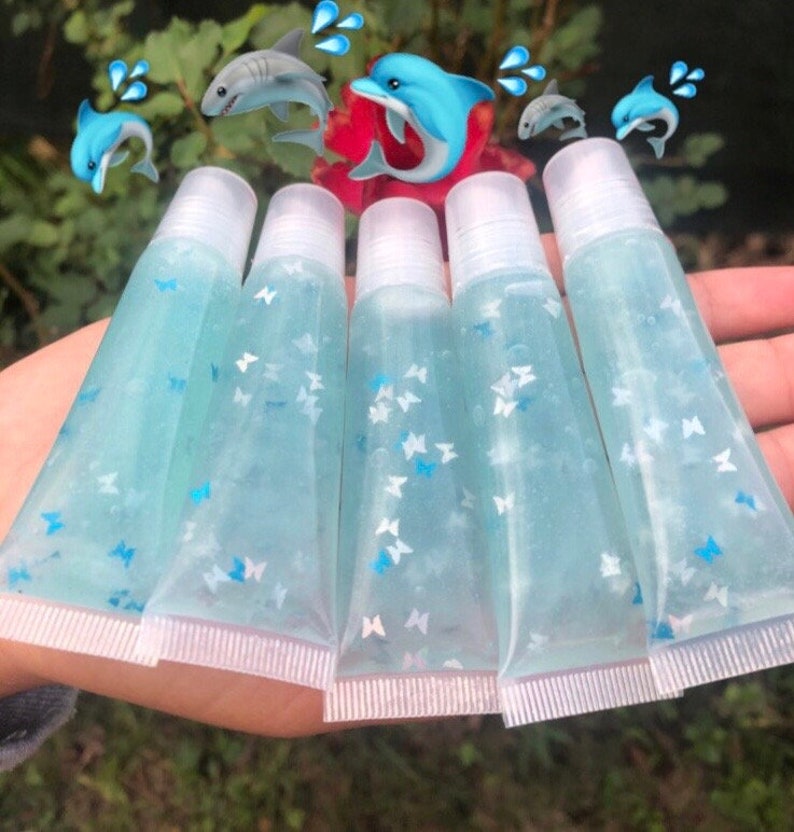 Blue Lip Gloss High Moisturizing / Clear Gloss / Aesthetic