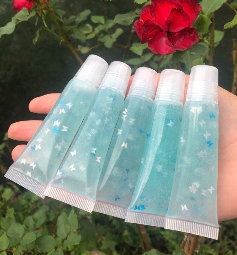 Blue Lip Gloss High Moisturizing / Clear Gloss / Aesthetic Etsy