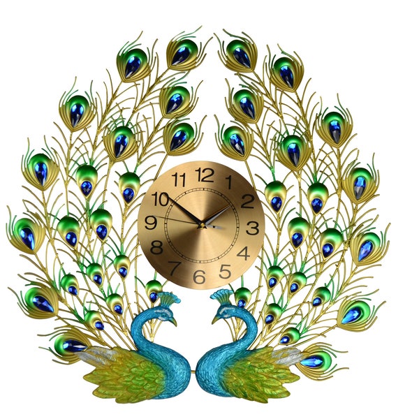 Three Star large double peacock wall clock