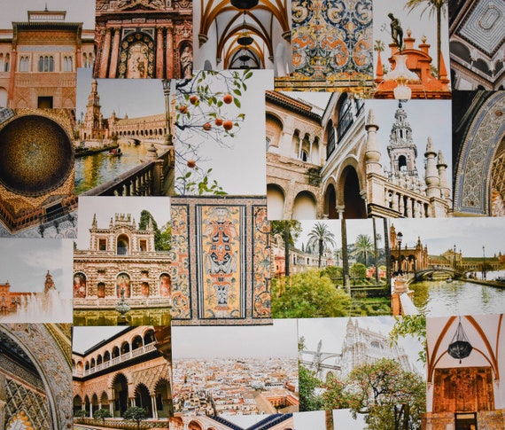 Wall Collage Kit Travel Aesthetic Spain 8 5x11 4x6 Etsy