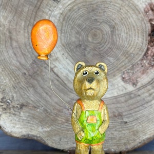 Wooden art , wooden gift, hand carved, wood carving, hand carved wooden kite girl,hand carved bear, wood craft, wood working,whittling,