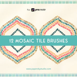 12 Procreate Mosaic Tile Texture Procreate Brushes Texture Procreate Brush Procreate Brush Set Procreate Texture Brush Painting Texture