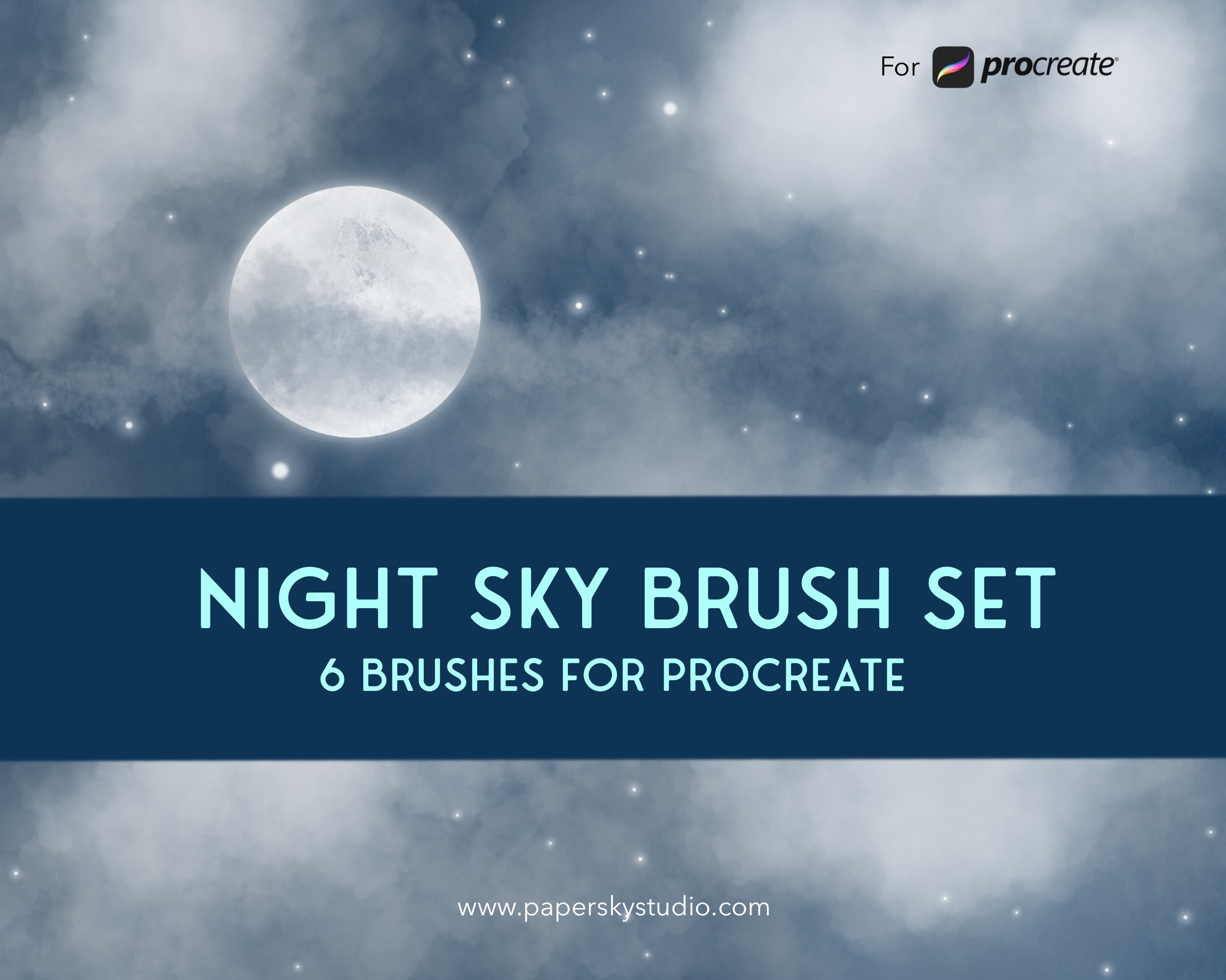 6 Procreate Night Sky Brushes Art Procreate Brush Set Painting Brushes ...